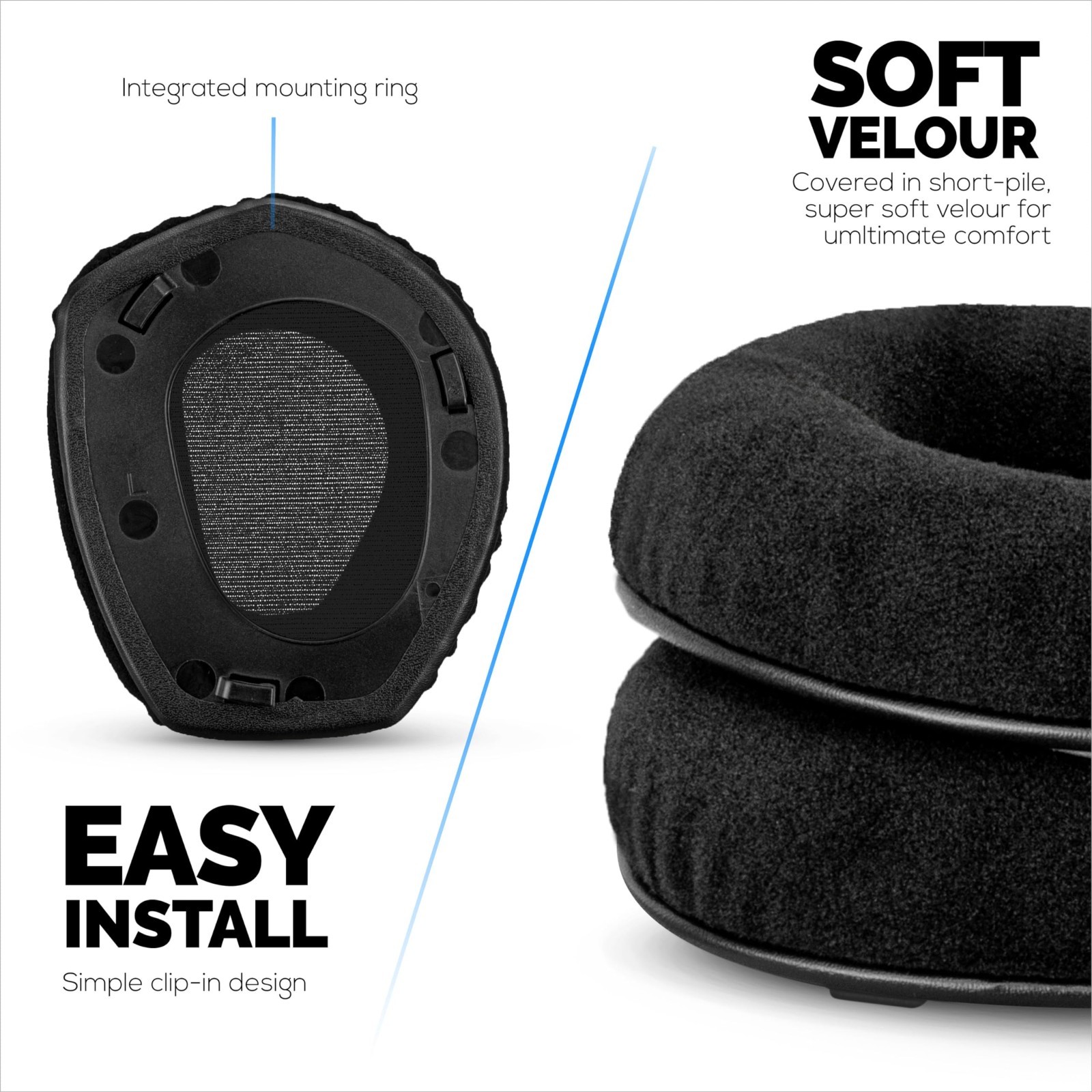 Replacement Velour Earpads for RS165 RS175 RS185 RS195 Headphones – Soft Foam Ea