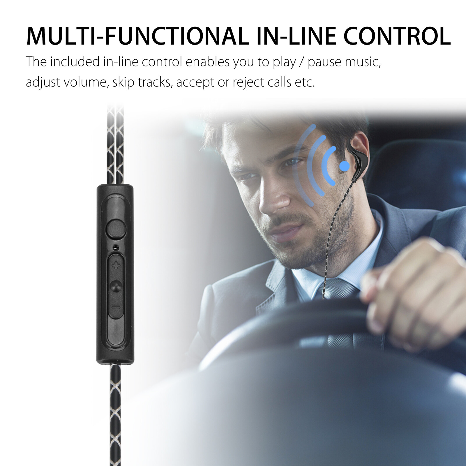 In-Ear Wired Sport Running Earphone Earbuds Over ear Hook Headphone 3.5mm w/MIC