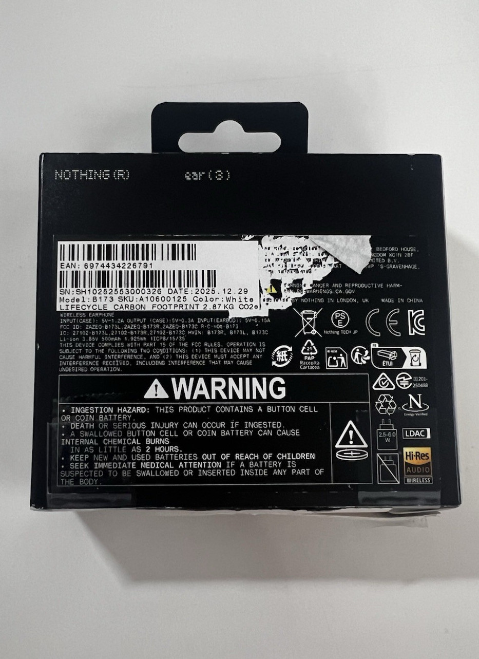 Nothing Ear (3) Wireless Original- Authentic- Open Box