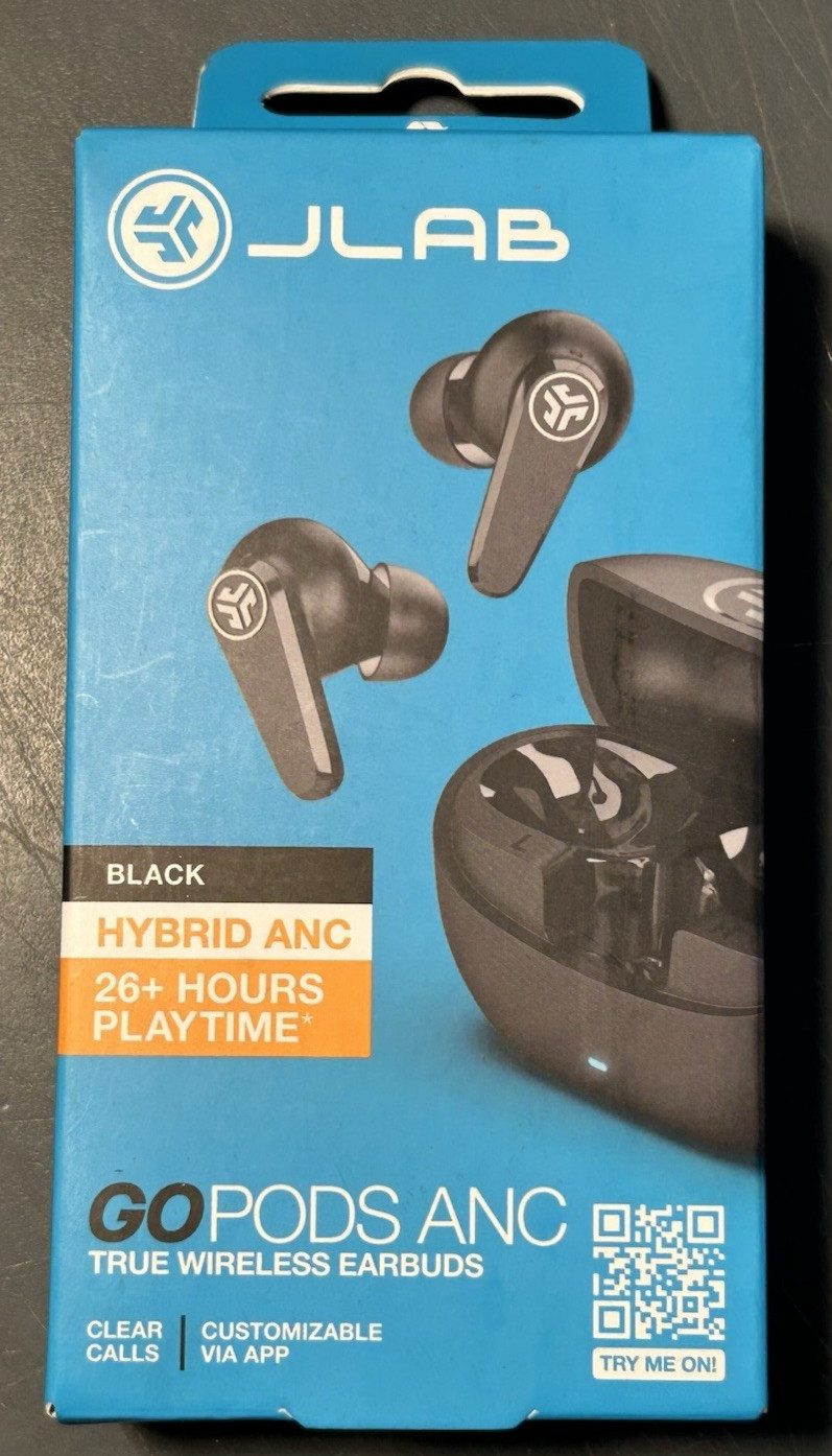 New JLab GO Pods ANC Wireless Earbuds Hybrid Noise Canceling 26Hr Playtime IP55