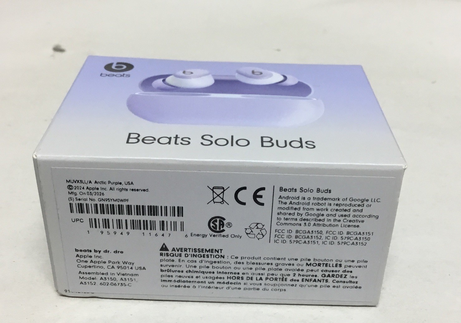 Beats Solo Buds Wireless Bluetooth Earbuds, 18 Hours of Battery Life, Free S&H
