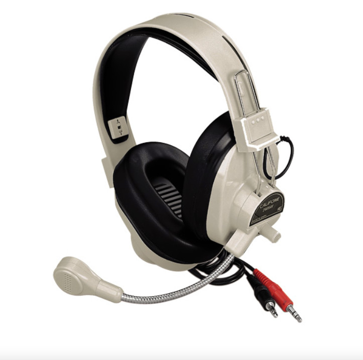 lot of 2 New-Califone 3066AV 3.5mm Wired Over-The-Head Multimedia Stereo Headset