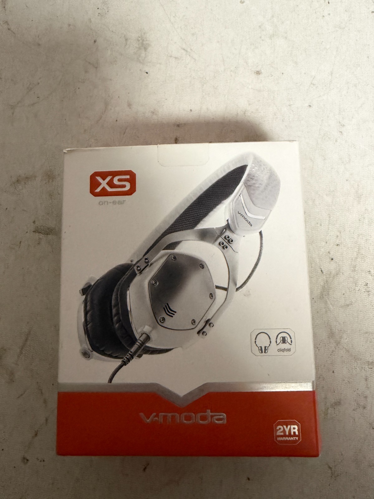 V-Moda XS On-Ear Folding Design Noise-Isolating Metal Headphone (White Silver)