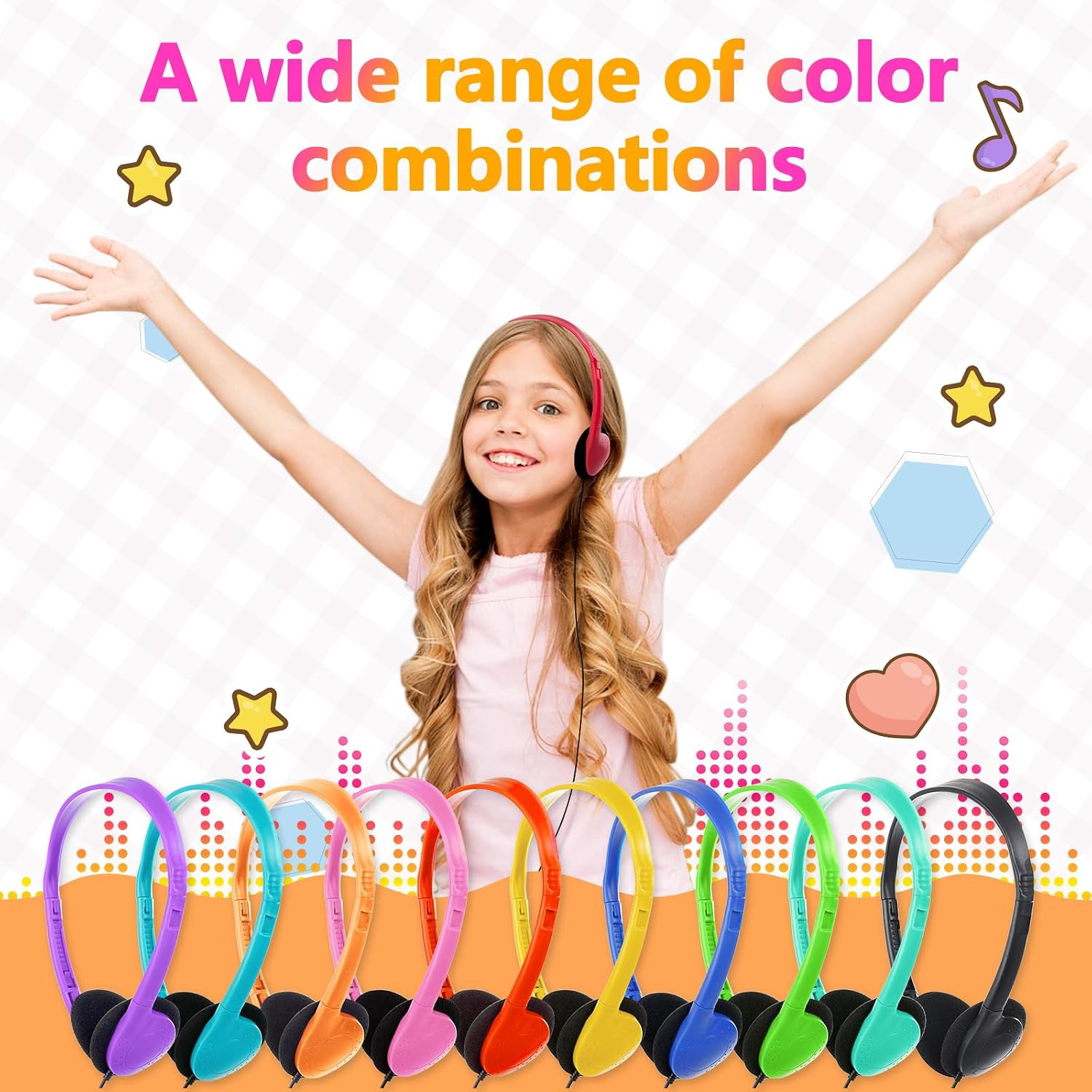 12 Pack USB C Headphones Bulk for Classroom School Kids,Wired | USB Type C Headp