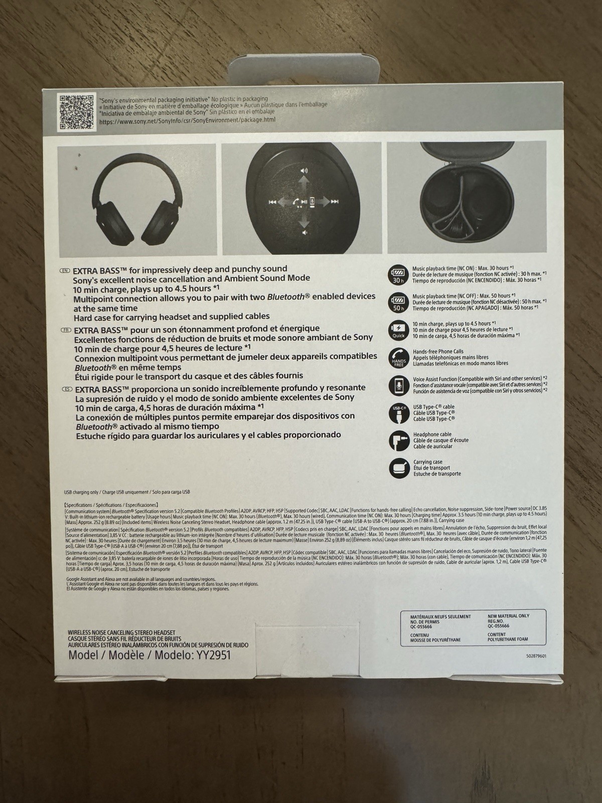 Sony WH-XB910N Black Wireless Over-Ear Noise-Canceling Headphones