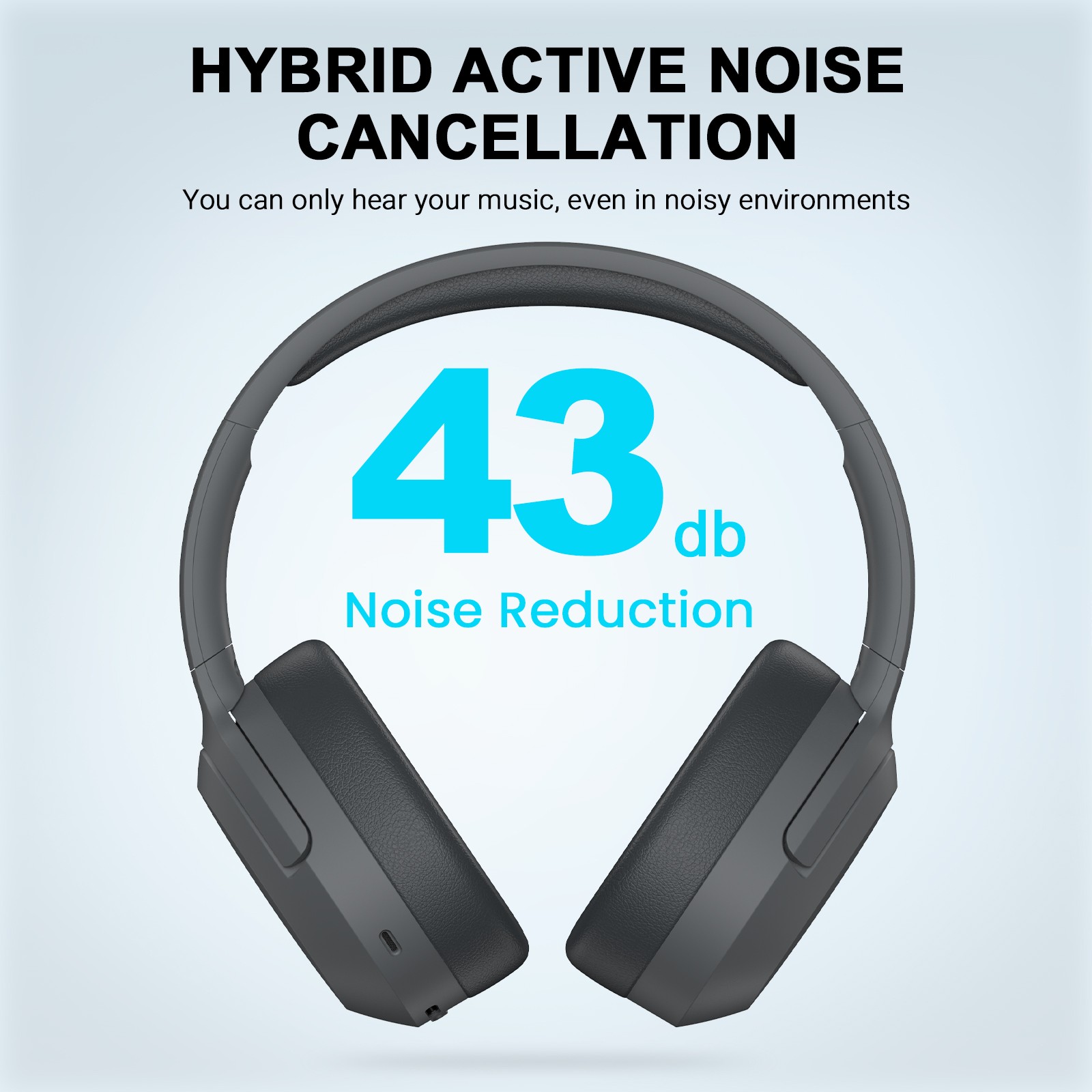 Edifier W820NB Plus Wireless Bluetooth Headphones Active Noise Cancelling – Grey