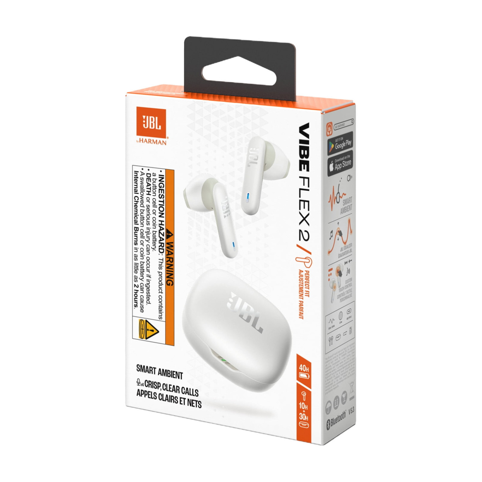 JBL Vibe Flex 2 TWS Bluetooth Earbuds White (FREESHIP)