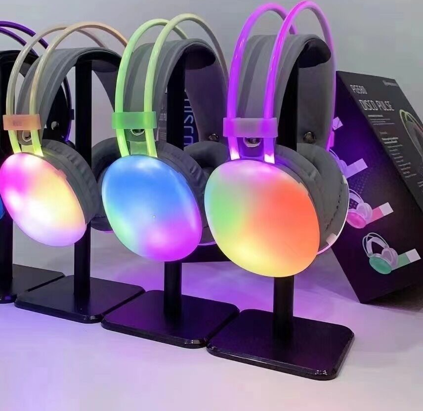 RGB Wireless Headphones LED Lights – Bluetooth Stereo- Gaming & Music