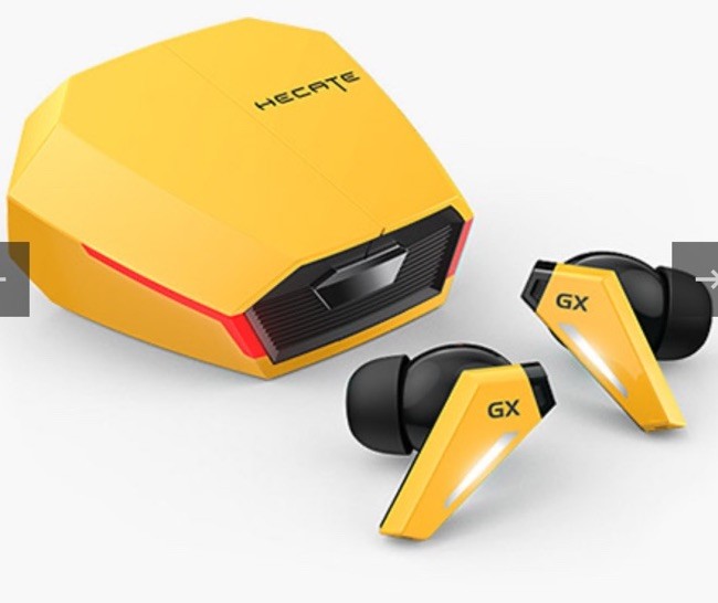 ONIKUMA T32 True Wireless Gaming Earbuds Bluetooth Headphones Yellow Mecha Case