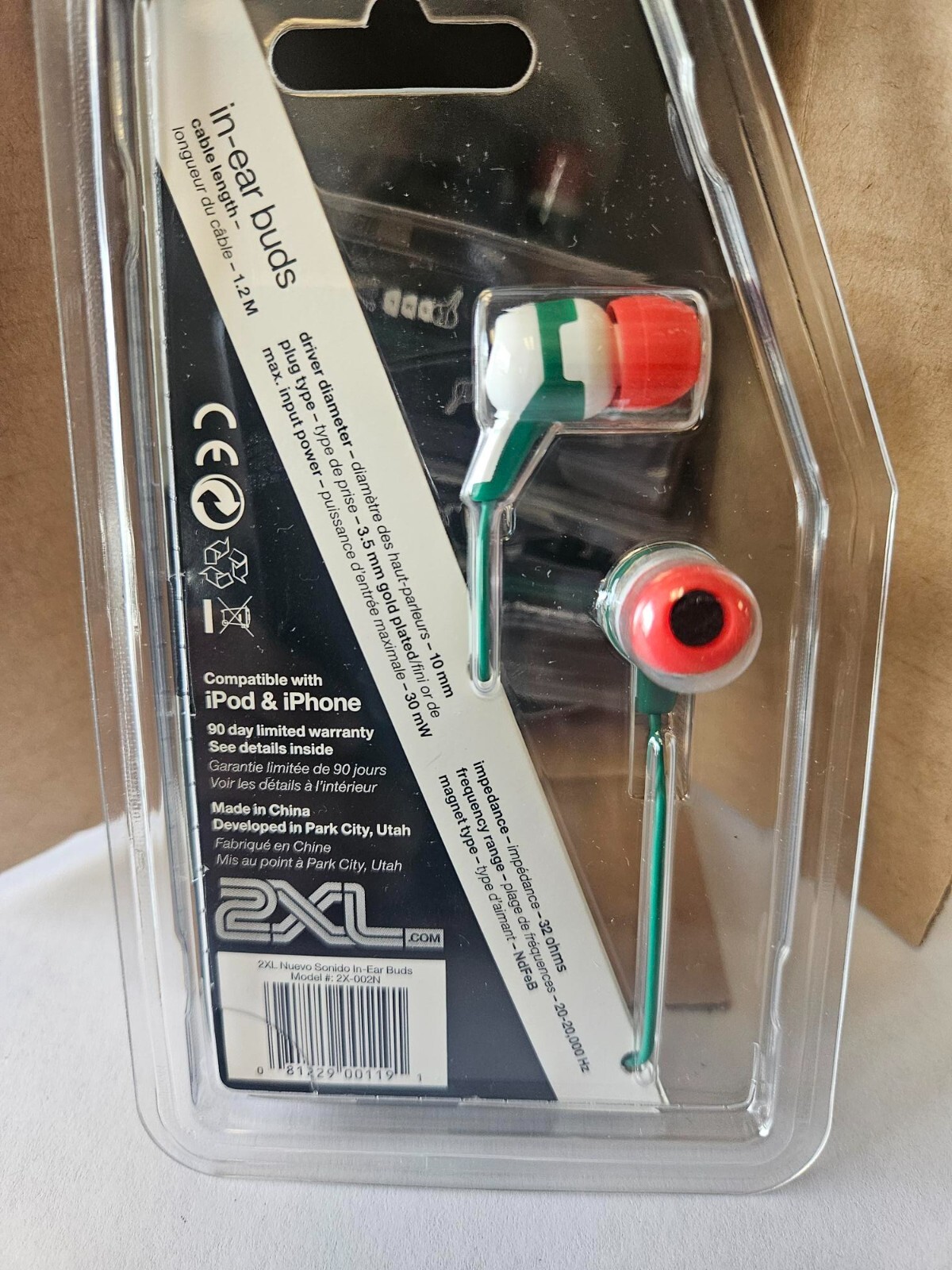 6 pack 2XL earbuds wired 3.5mm Plug