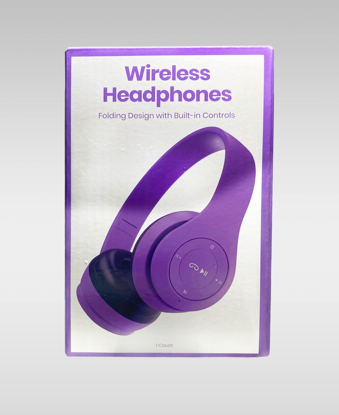 GEMS Wireless Headphones Folding Compact Design, 6hr Battery, Purple, Micro USB