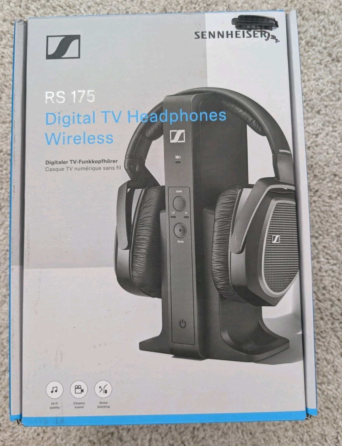 Sennheiser RS 175 Black Over Ear Wireless Digital TV Headphones Sealed
