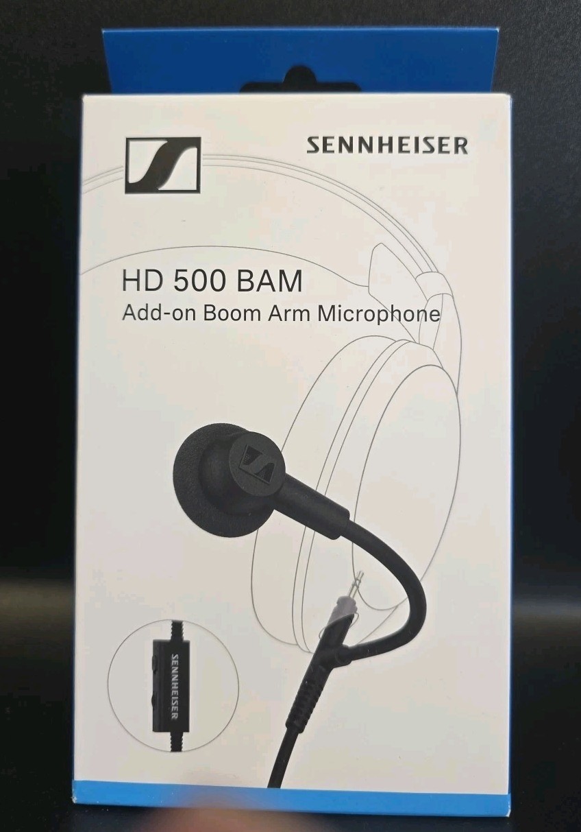 Sennheiser HD 500 BAM Boom Microphone 3.5mm Mute Volume Gaming. NEW