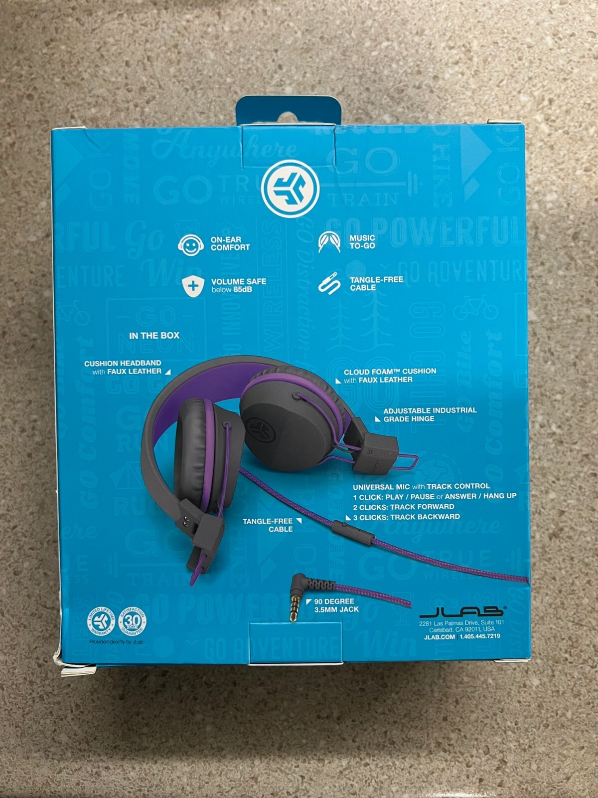 JLab JBuddies Studio Over-Ear Folding Kids Wired Headphones Gray New