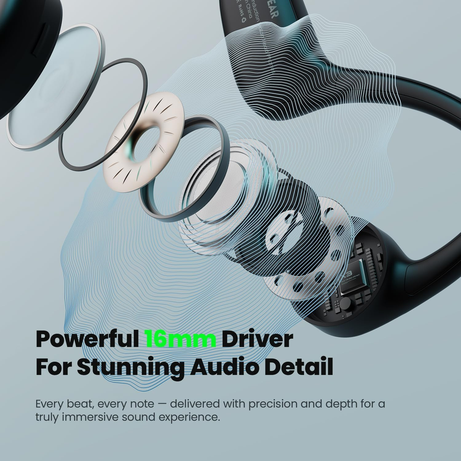 Bone Conduction Headphones,Bluetooth V6.0 Bone Conduction Earbuds with Mic,Open
