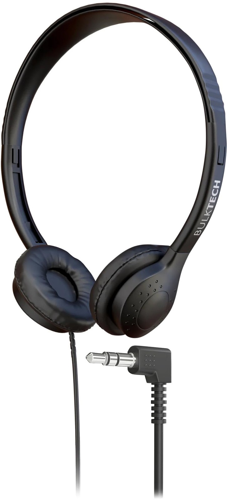 Wired On-Ear Leather Headphones with 3.5mm Connector 1-Pack Black Color