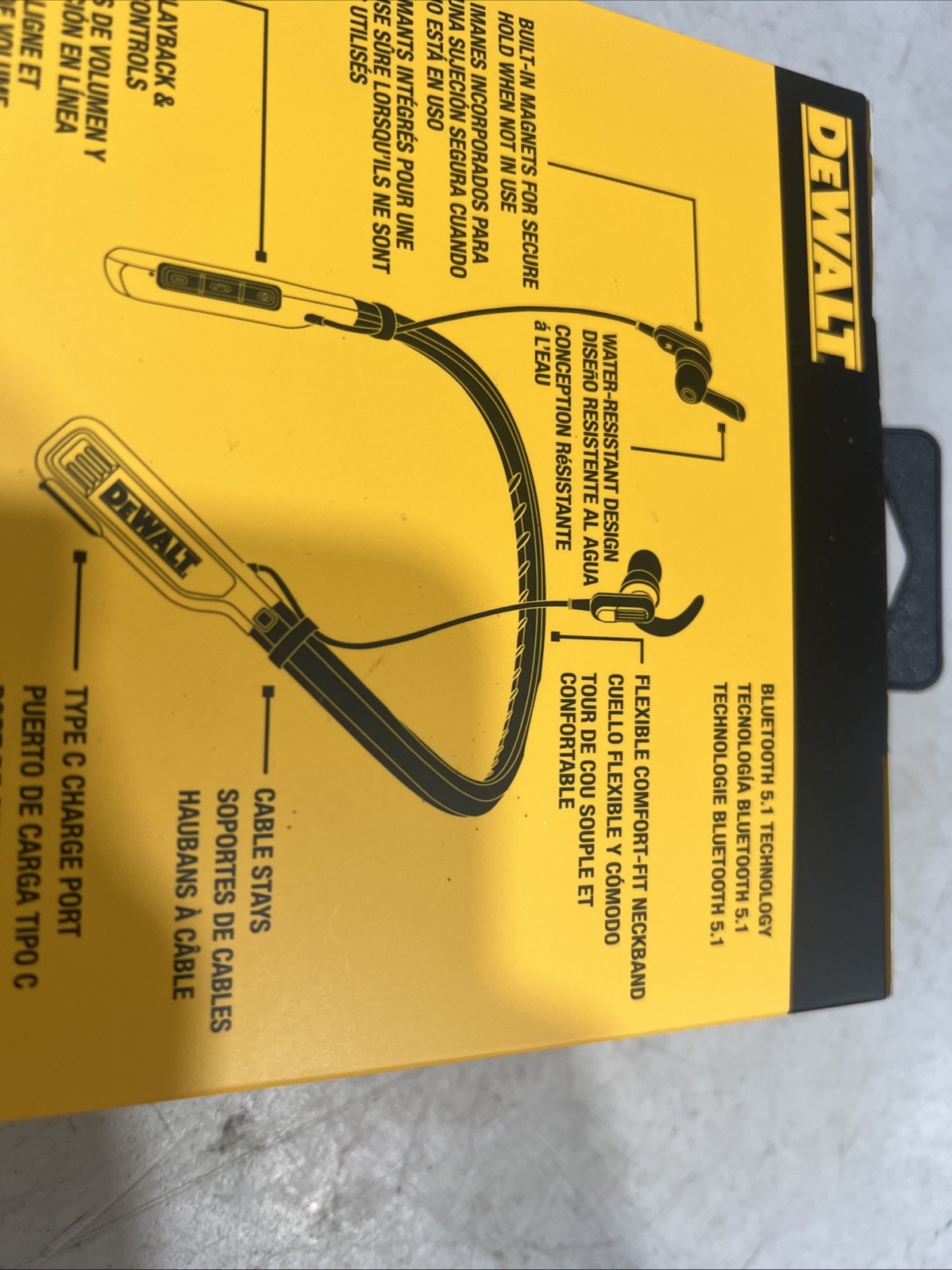 DEWALT DXMA1902091A Jobsite Pro Wireless Neckband Earphones Bluetooth