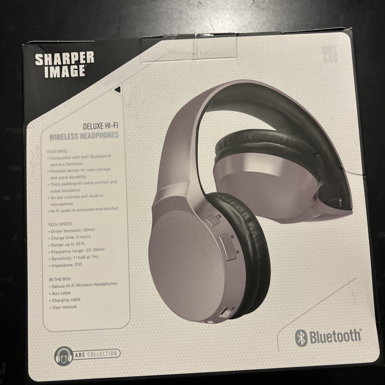 NEW Sharper Image SBT665 Deluxe Hi-Fi Wireless Bluetooth Headphones Open Box