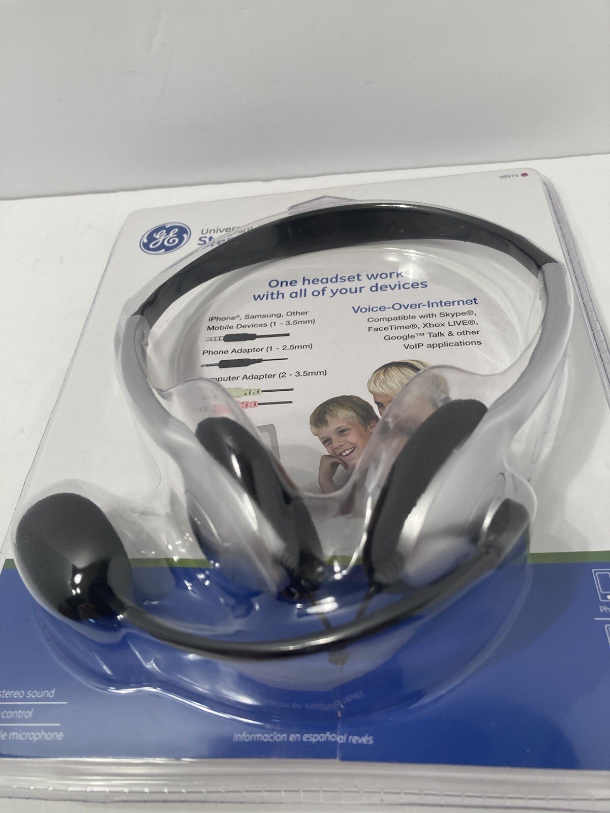 ge universal all-in-one stereo headset new/sealed