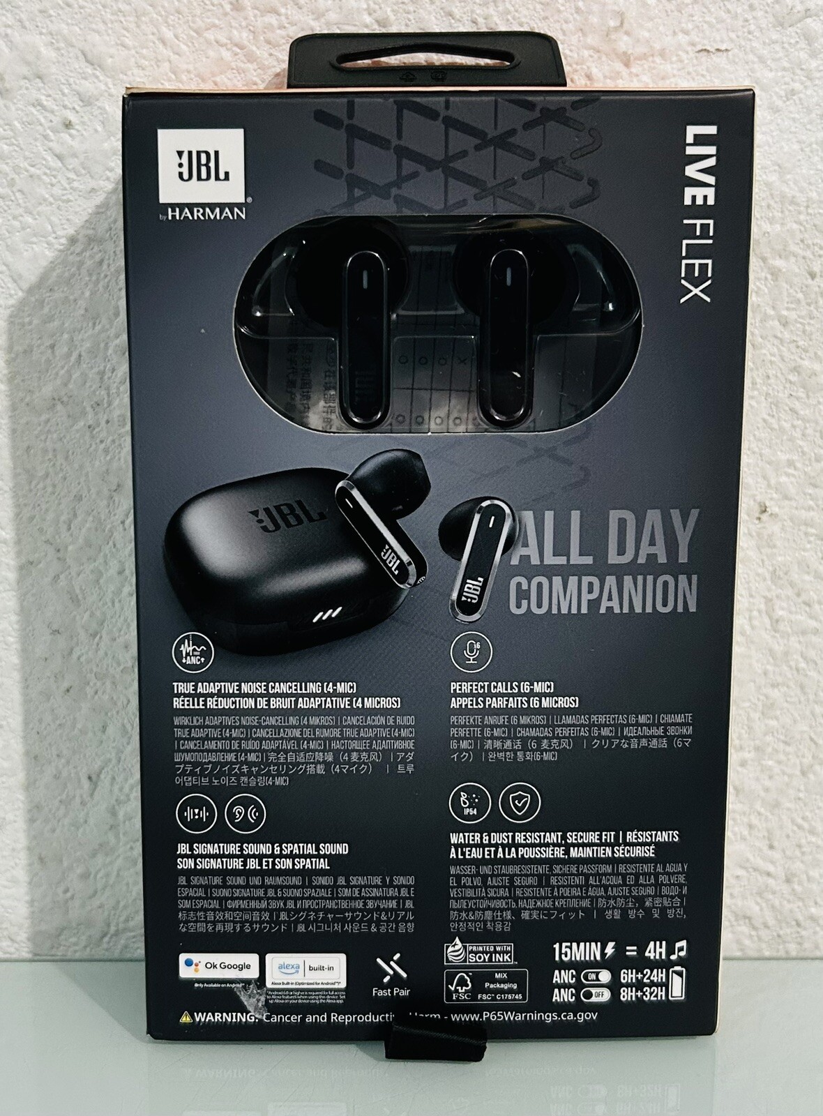 JBL Live Flex Perfect Fit Ear Buds, Black OPEN BOX