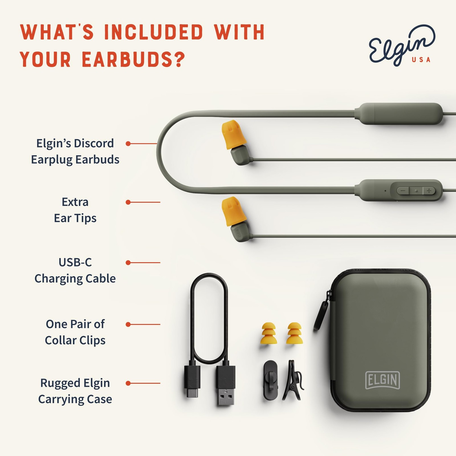 Elgin Discord Gen 3 Bluetooth Earplug Earbuds, OSHA Compliant Ø8mm, Grey