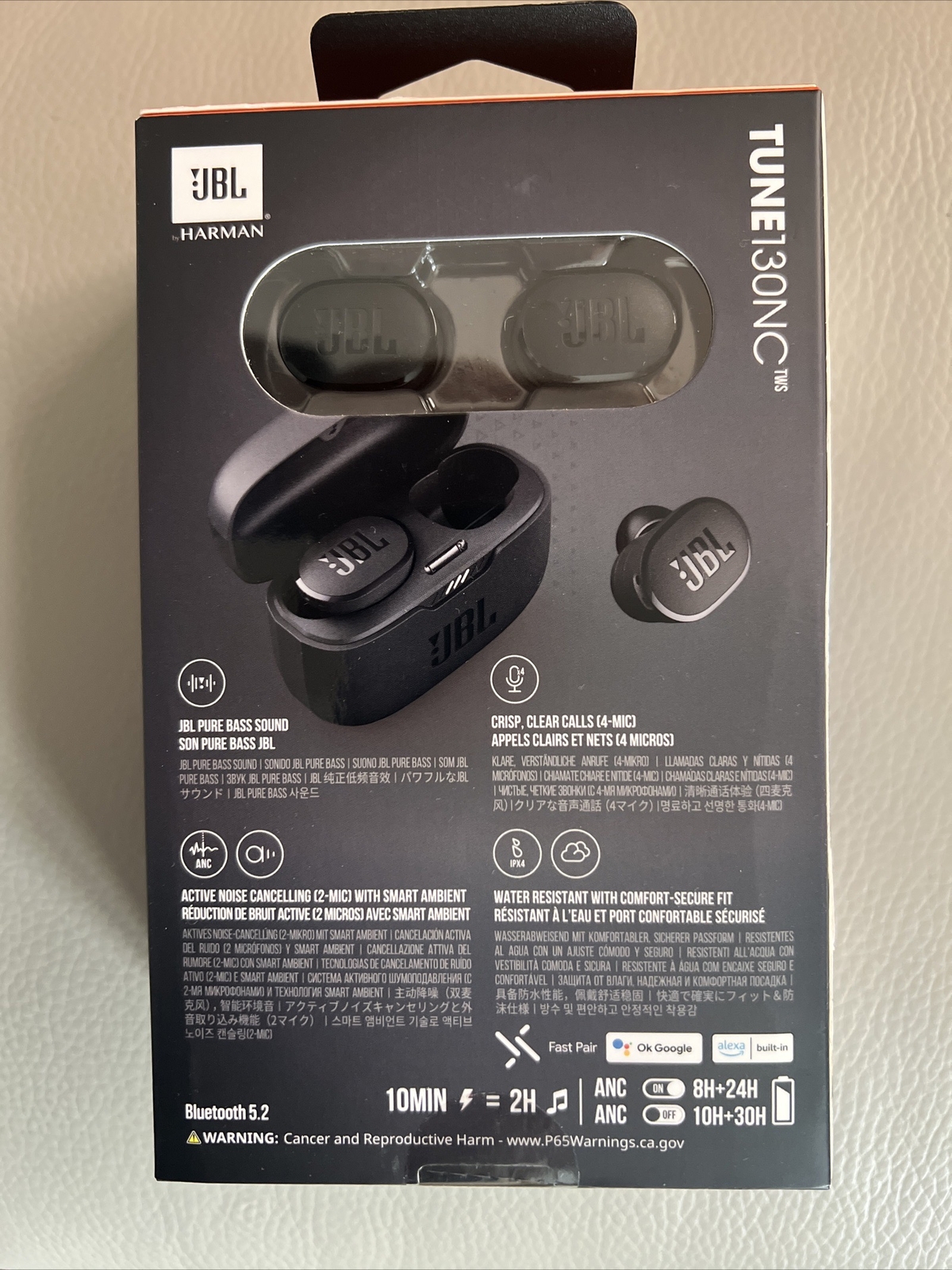 JBL Tune 130NC Wireless Pure Bass Sound In-Ear Headphones Black JBLT130NCTWSBAM™
