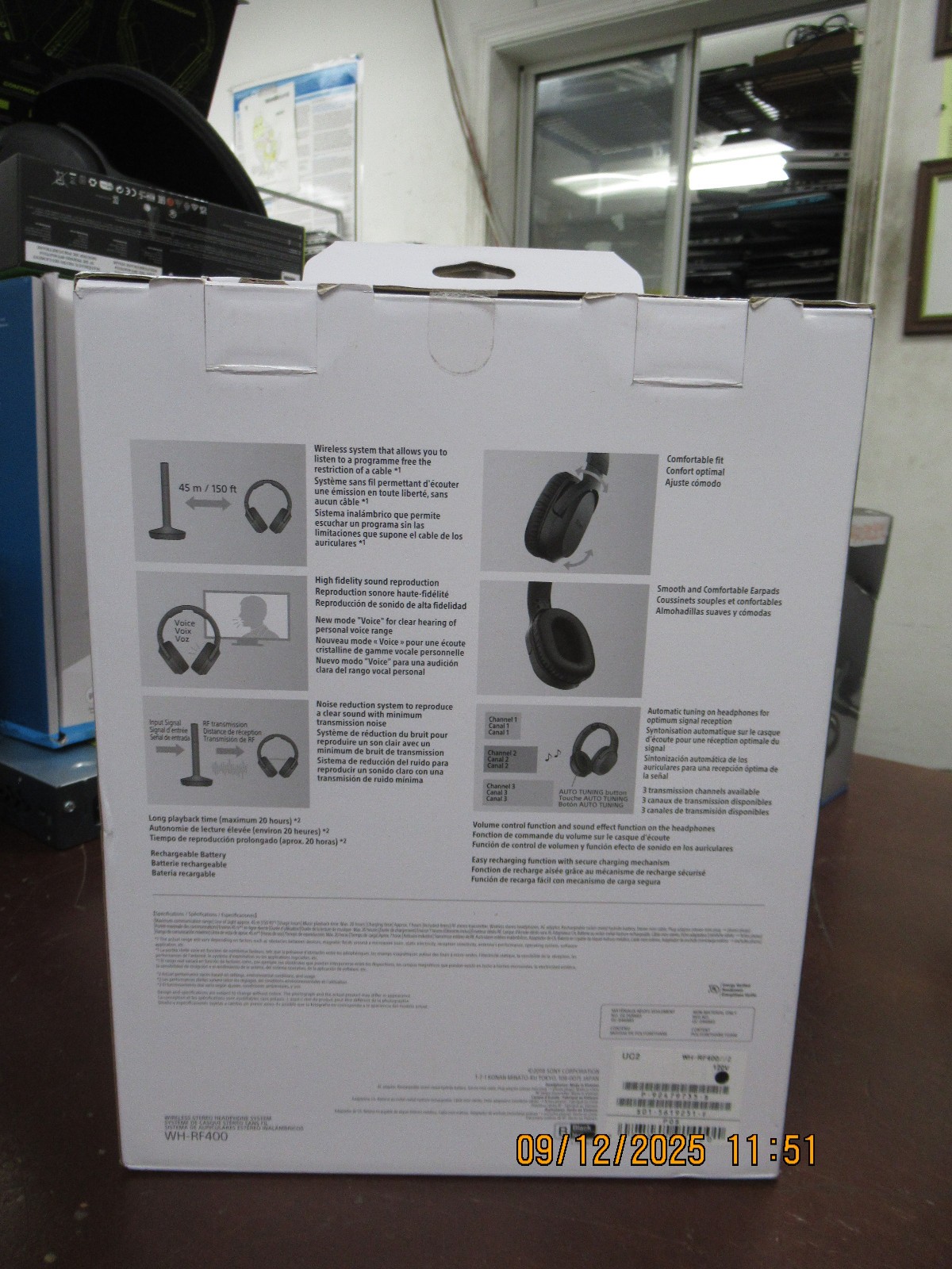 Lot of 5 Sony RF400 Wireless Home Theater Headphones – Black