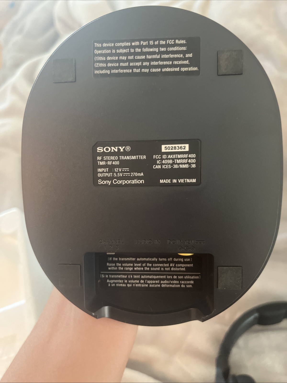Sony WH-RF400 Wireless Stereo Headphone System Double Earpiece Over-Ear Design