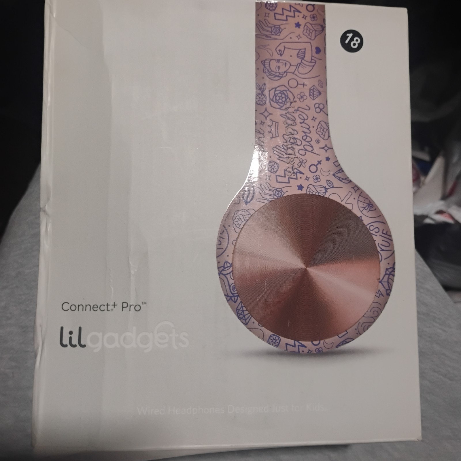 LilGadgets Connect+ Pro Wired Kids Headphones Girl Power Pattern Volume Limited