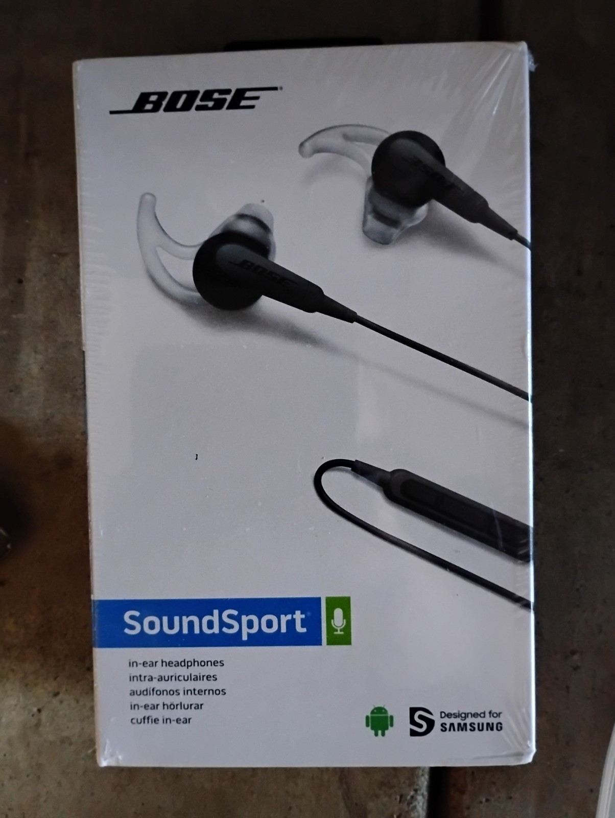 New Sealed Bose SoundSport In-Ear Headphones (Charcoal) 3.5mm Jack & Travel Case
