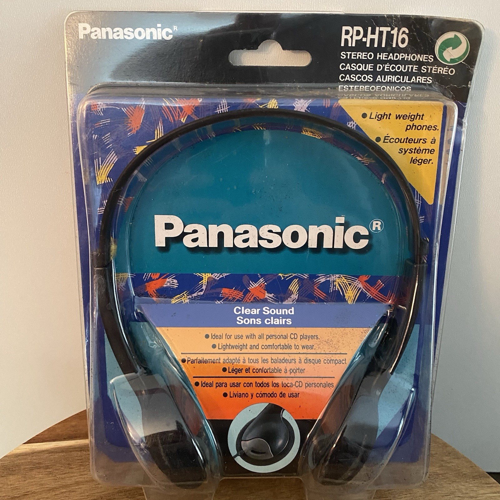 Vintage Panasonic RP-HT16 Clear Sound Stereo Headphones New Sealed
