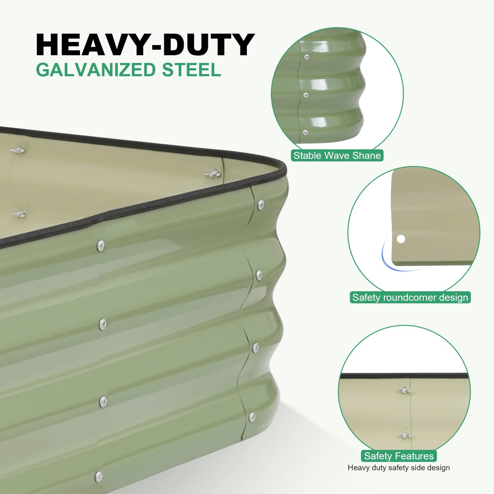 Galvanized Raised Garden Bed Kit – 8x2x1, 2 Pack with Gloves & Tape Included