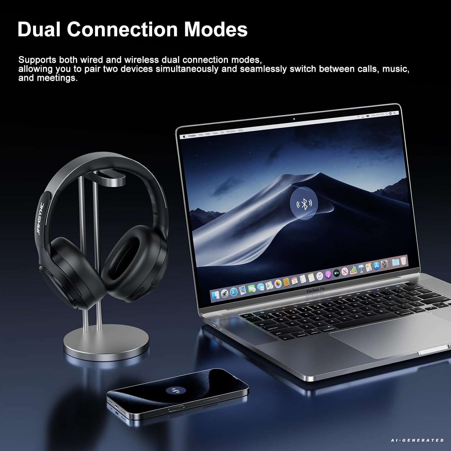 Wireless Noise Cancelling Headphones, 120H Playtime, over Ear Headphones | 45Db