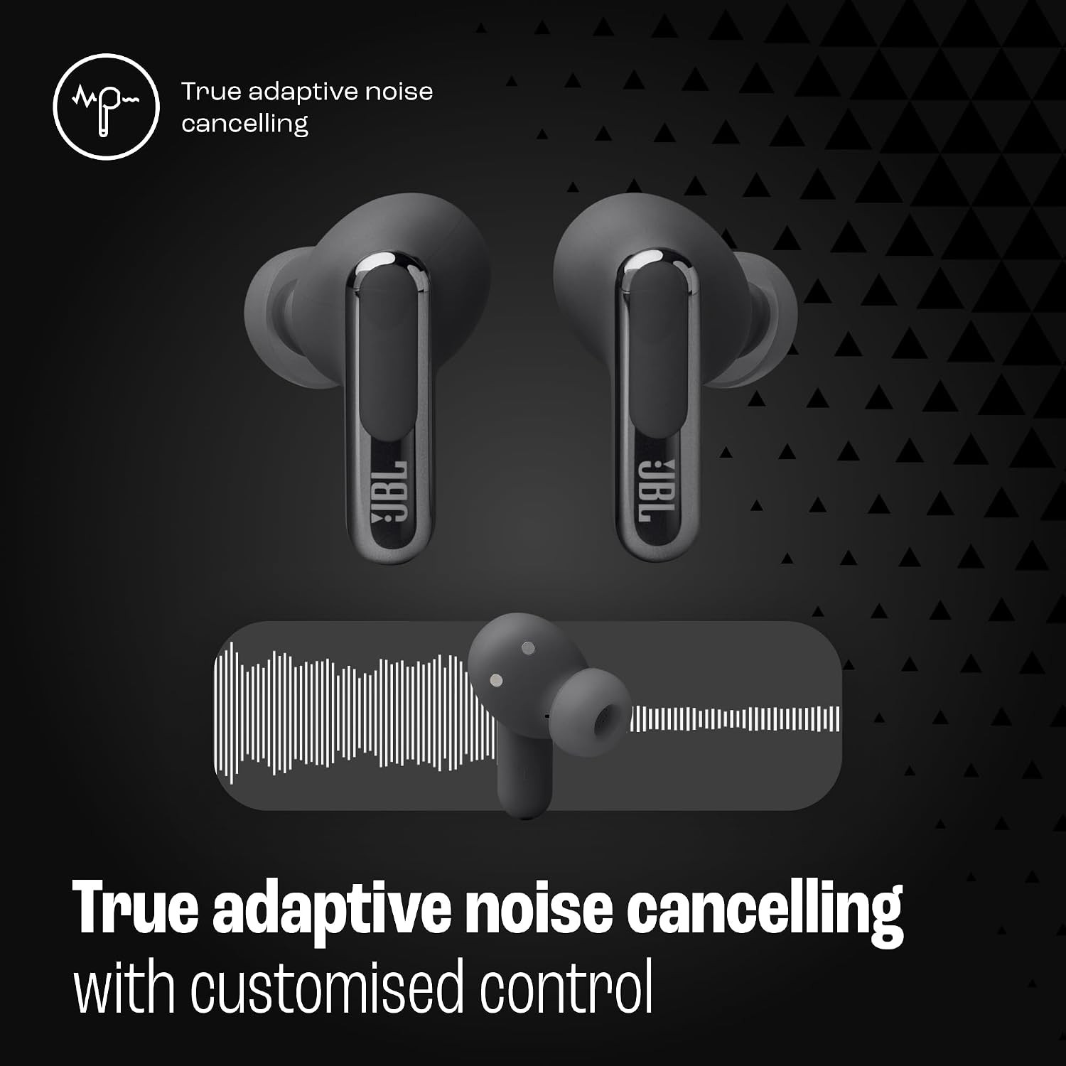 JBL JBLLIVEBEAM3BLKAM-Z Live Beam 3 True Earbuds, Black – Certified Refurbished