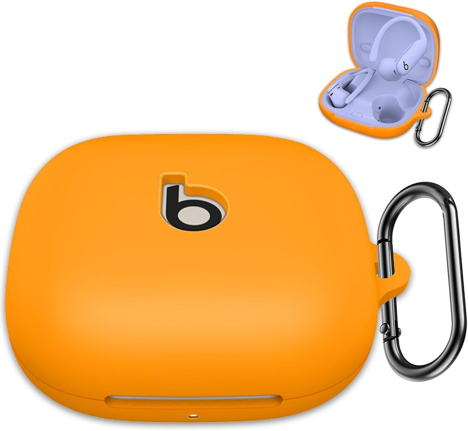 Lightweight Protective Case with Keychain for Beats Powerbeats Pro 2 in Orange