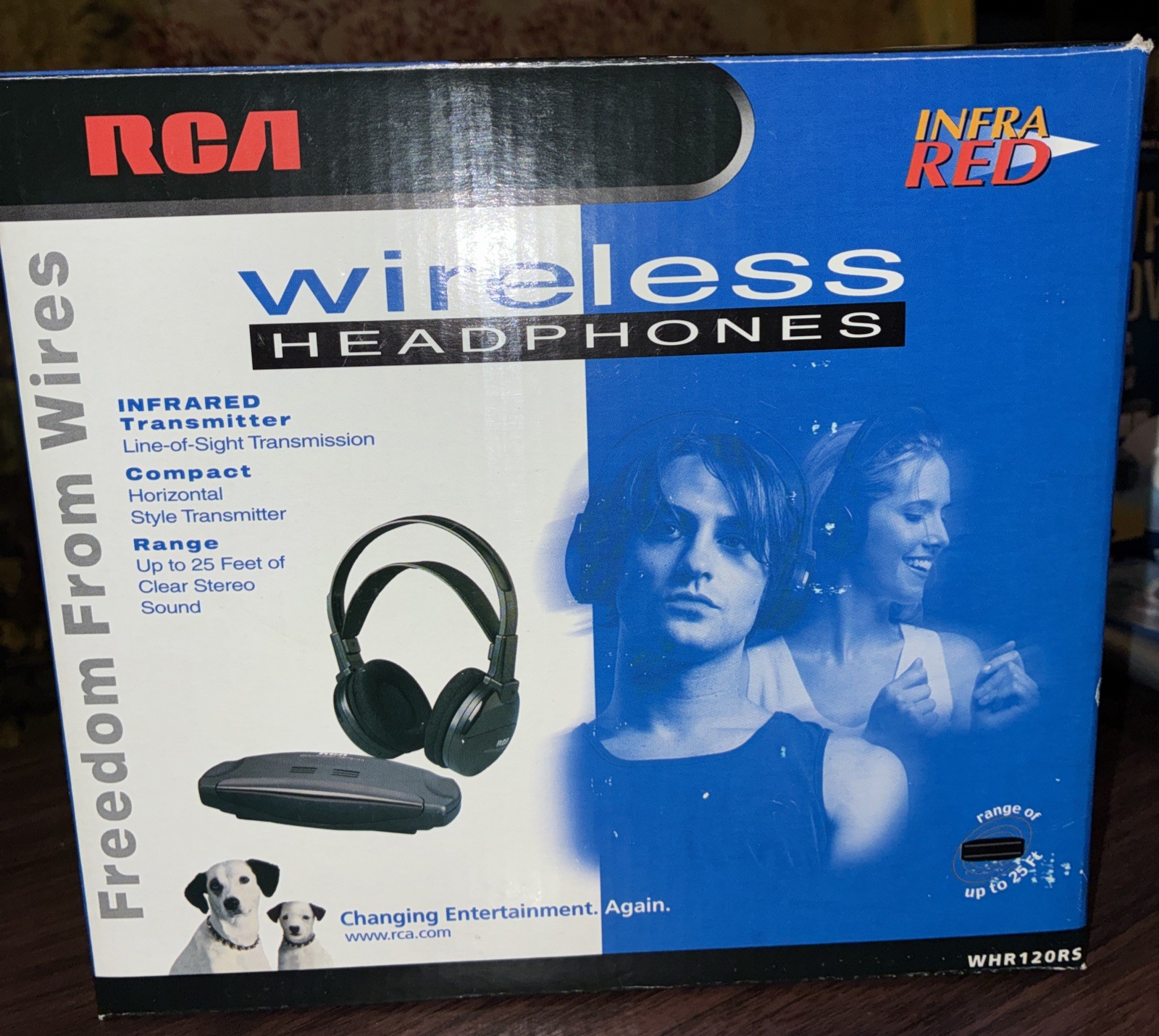 Vintage 2001 RCA WHR120RS Wireless Over Ear Headphones Infra Red 25′ NEW IN BOX