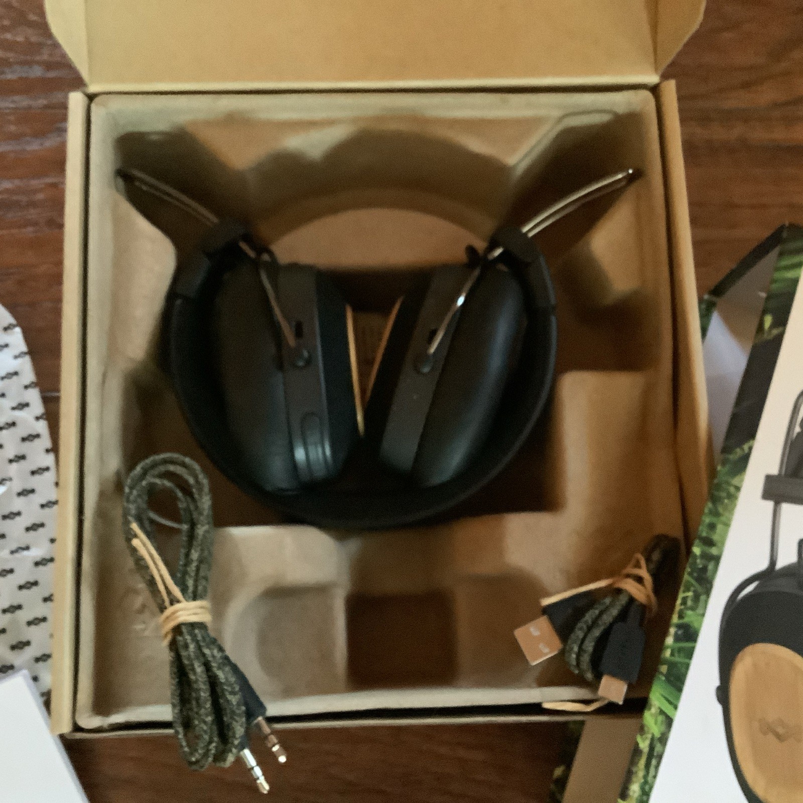 Marley Positive Vibration Riddim Black Bamboo On-Ear Headphones 50 Hour
