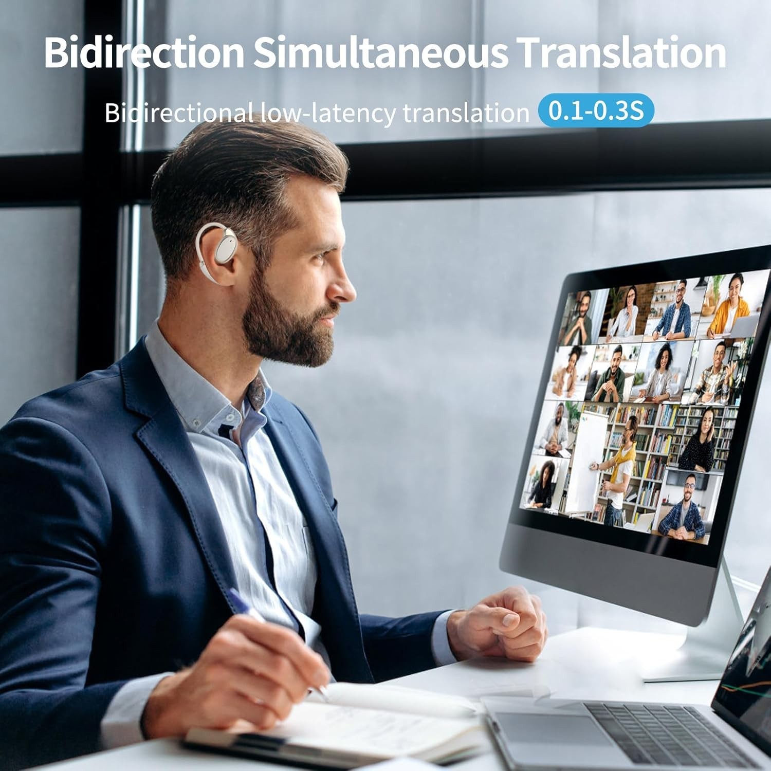 Sleek Language Translator Earbuds with 30 Hours Battery for Travel & Learning
