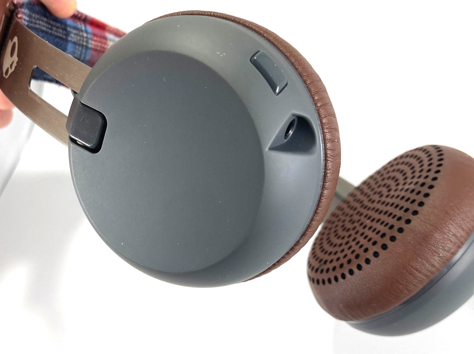 Skullcandy Grind Tap Tech Wired Headphones Brown Plaid Edition Detachable