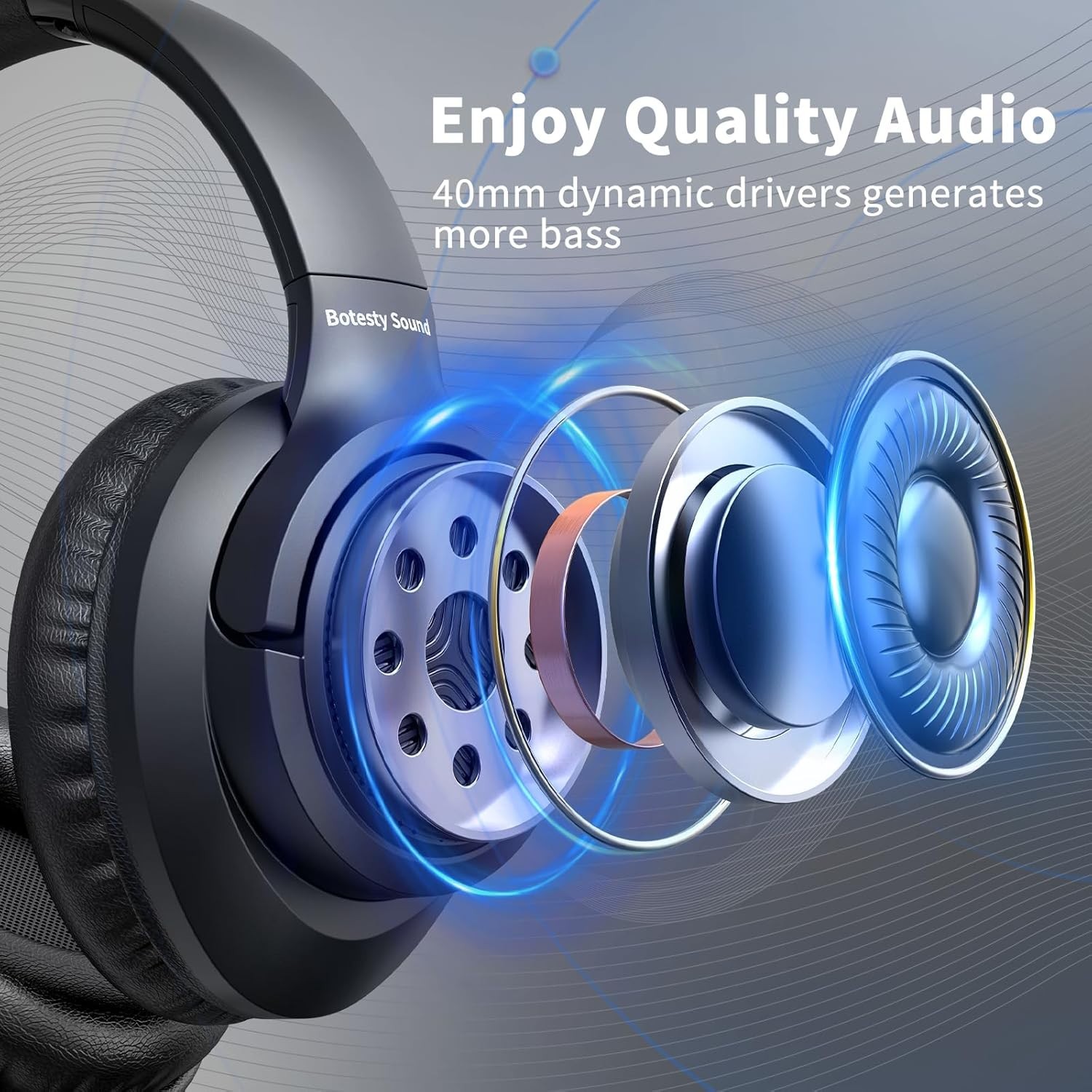 Lightweight Over-Ear Wired Headphones with Mic for Clear Calls & Music Listening