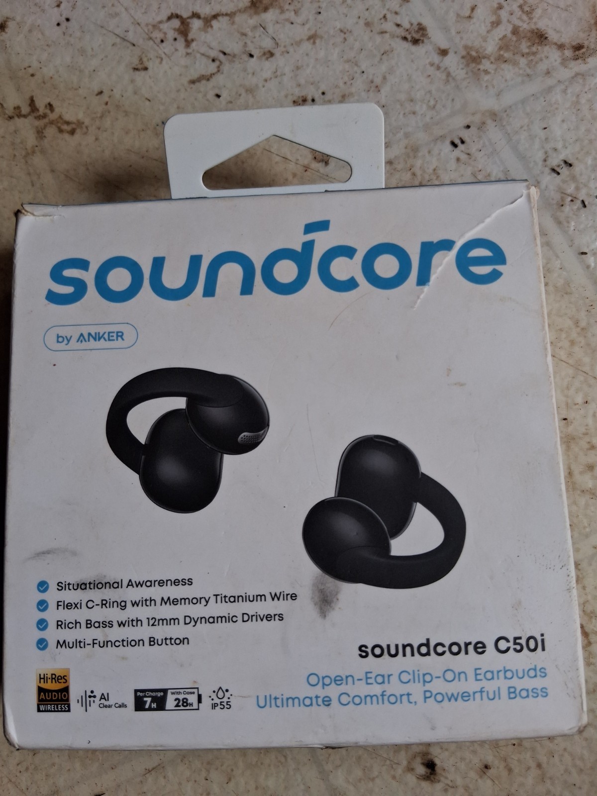 Soundcore C50i by Anker, Open-Ear Clip-On Earbuds, 12mm Drivers, Powerful Bass