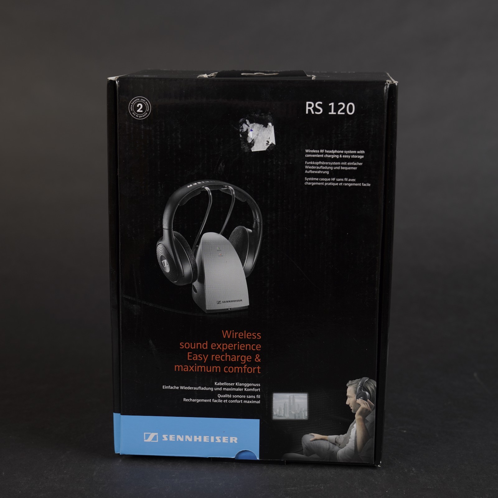 Sennheiser HDR120 2 Wireless Headphones TR120 2 Wireless Charging Stand EUC!