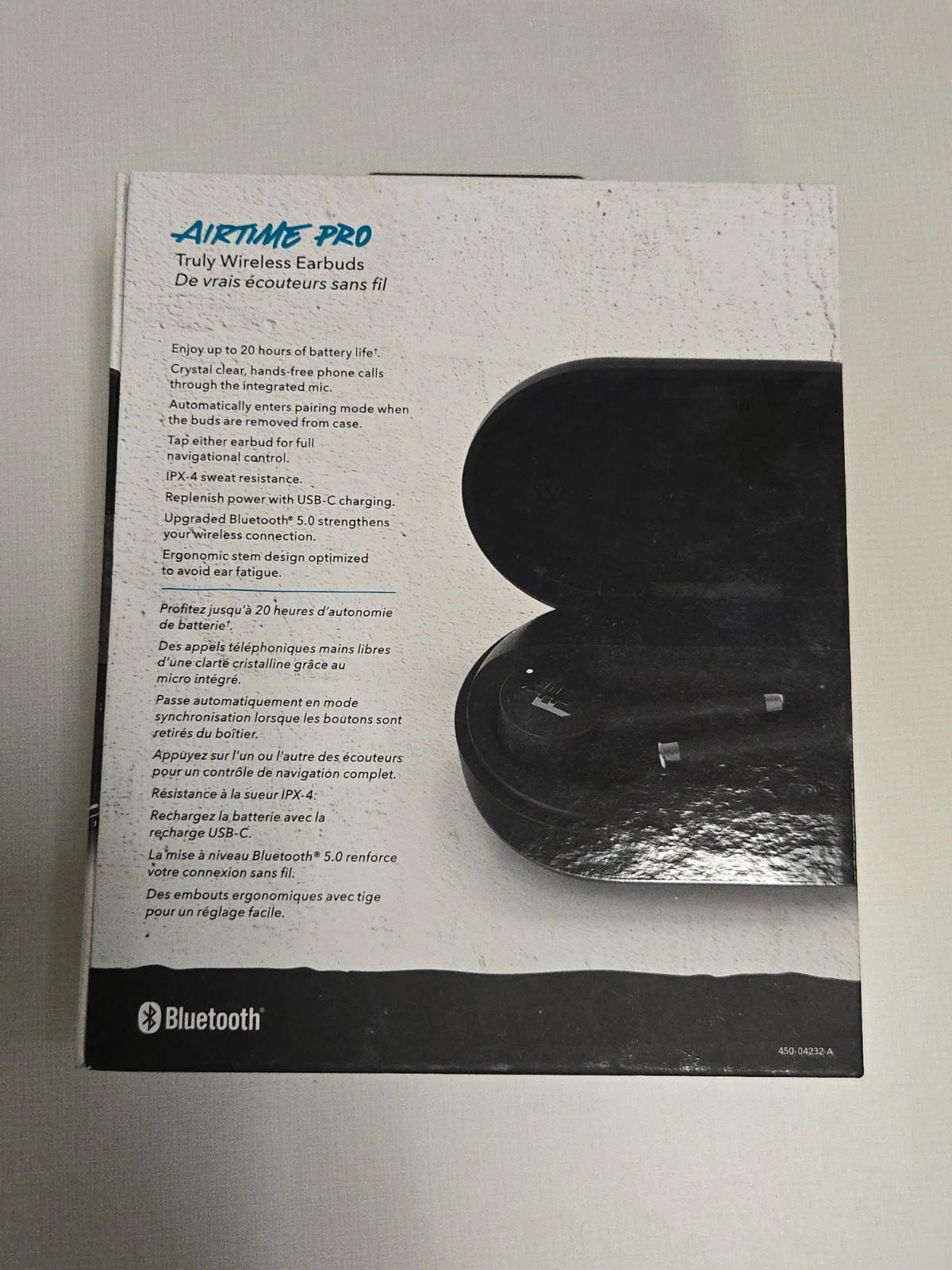 iFrogz AirTime Pro Truly Wireless Earbuds + Charging Case – white/black/blue