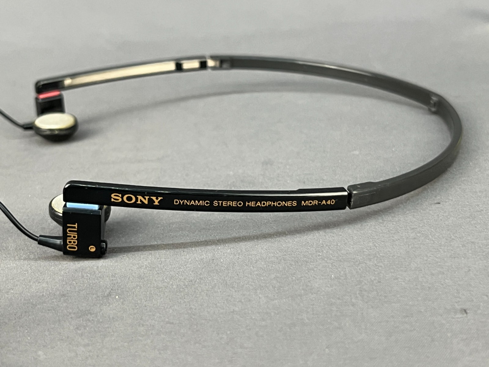 Rare Sony MDR-A40 Folding Headphones For Walkman 1980s Built In Vol Control (1E)