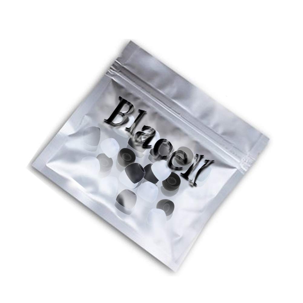 20 Pcs Medium Silicone Earbud Cap Tip Cover Replacement – 10 Black, 10 Clear Tit