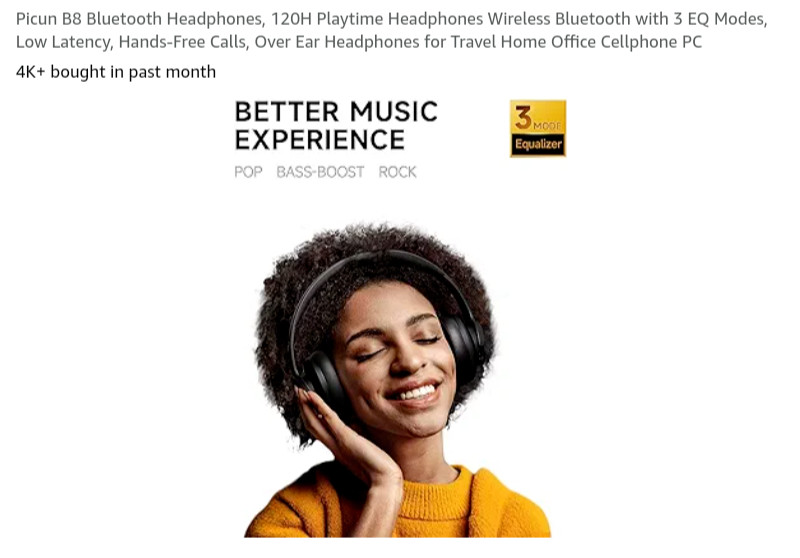 Wireless Headphones, 50 Hours of Playback TimeWireless Headphones with Microphon