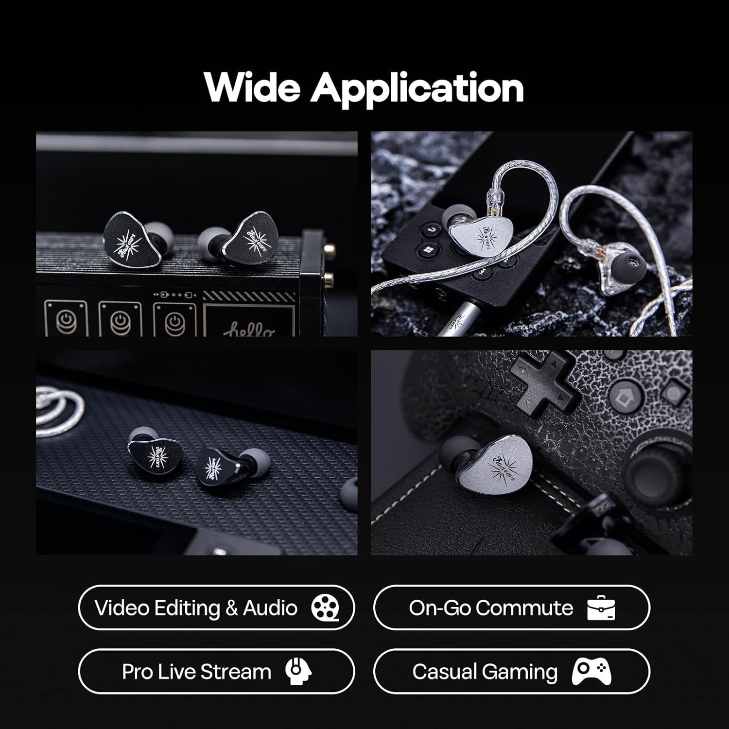 Kiwi Ears Belle In-Ear Monitor 10mm DLC Dynamic Driver Silver with Mic