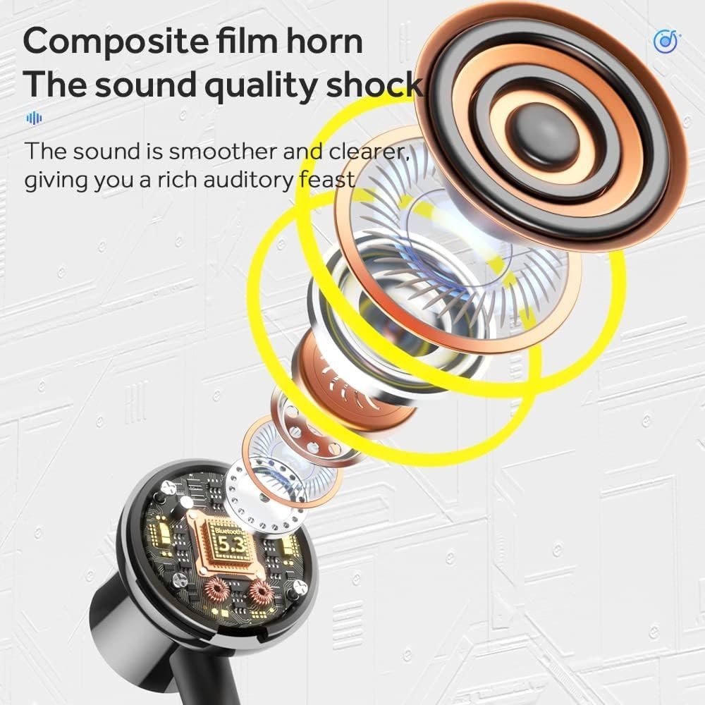 Ergonomic In-Ear Bluetooth Earphones with 100 Hours Playback & Noise Reduction