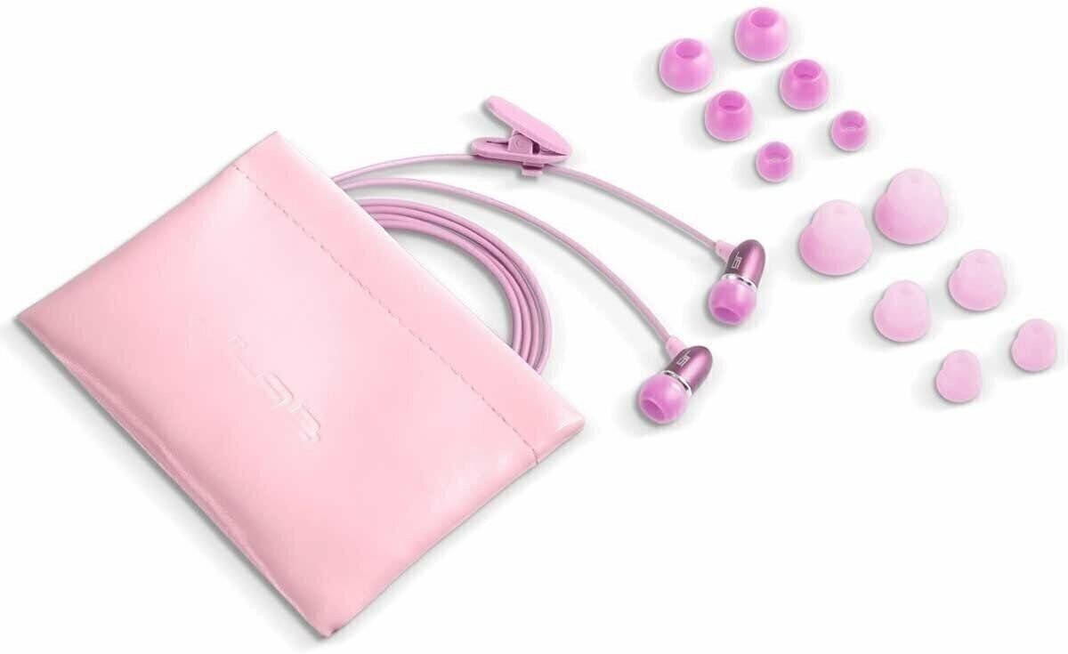 JLab Audio J6 High Fidelity Metal Ergonomic Earbuds Style Headphones, Pink