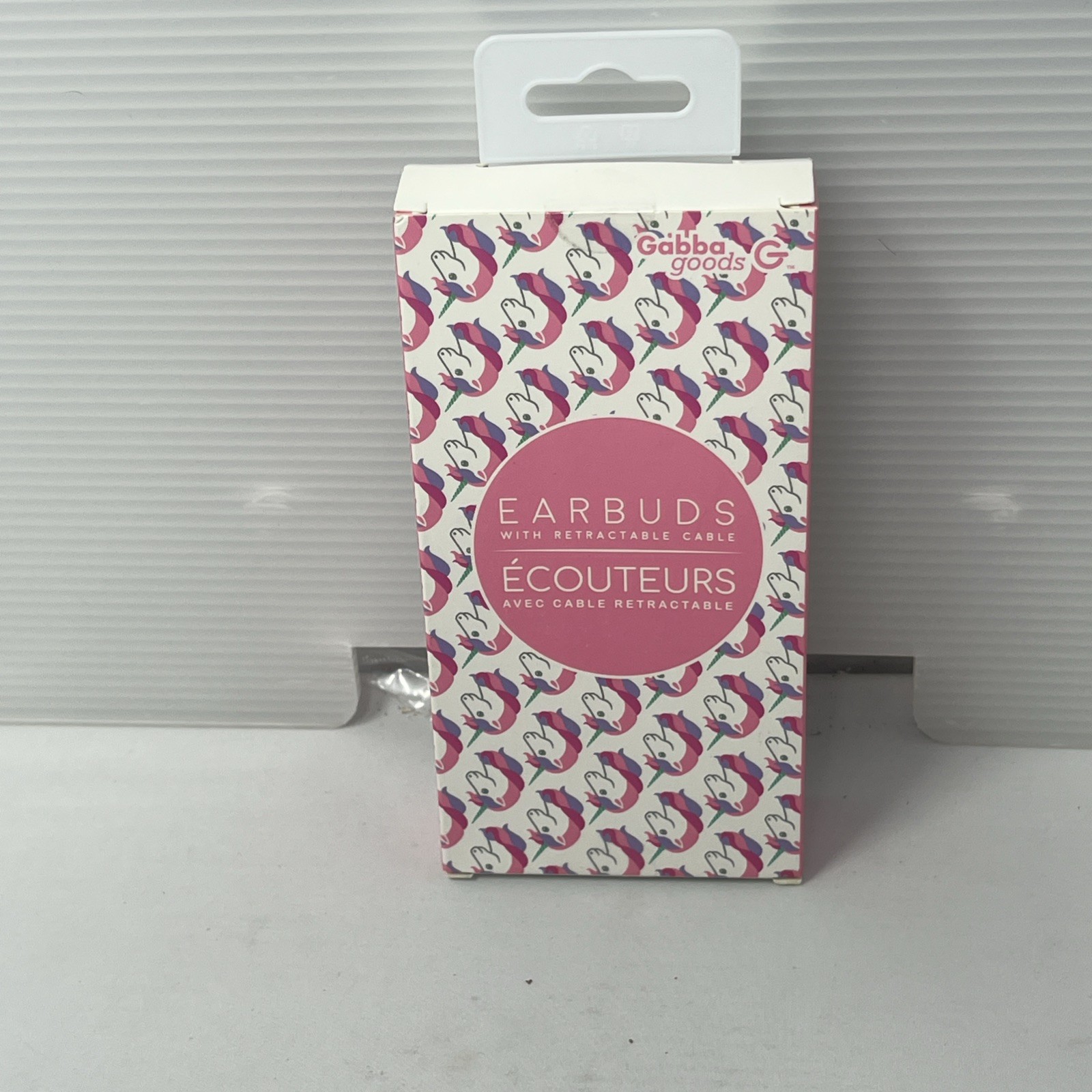 Gabba Goods Earbuds with Retractable Cable, Pink Unicorn